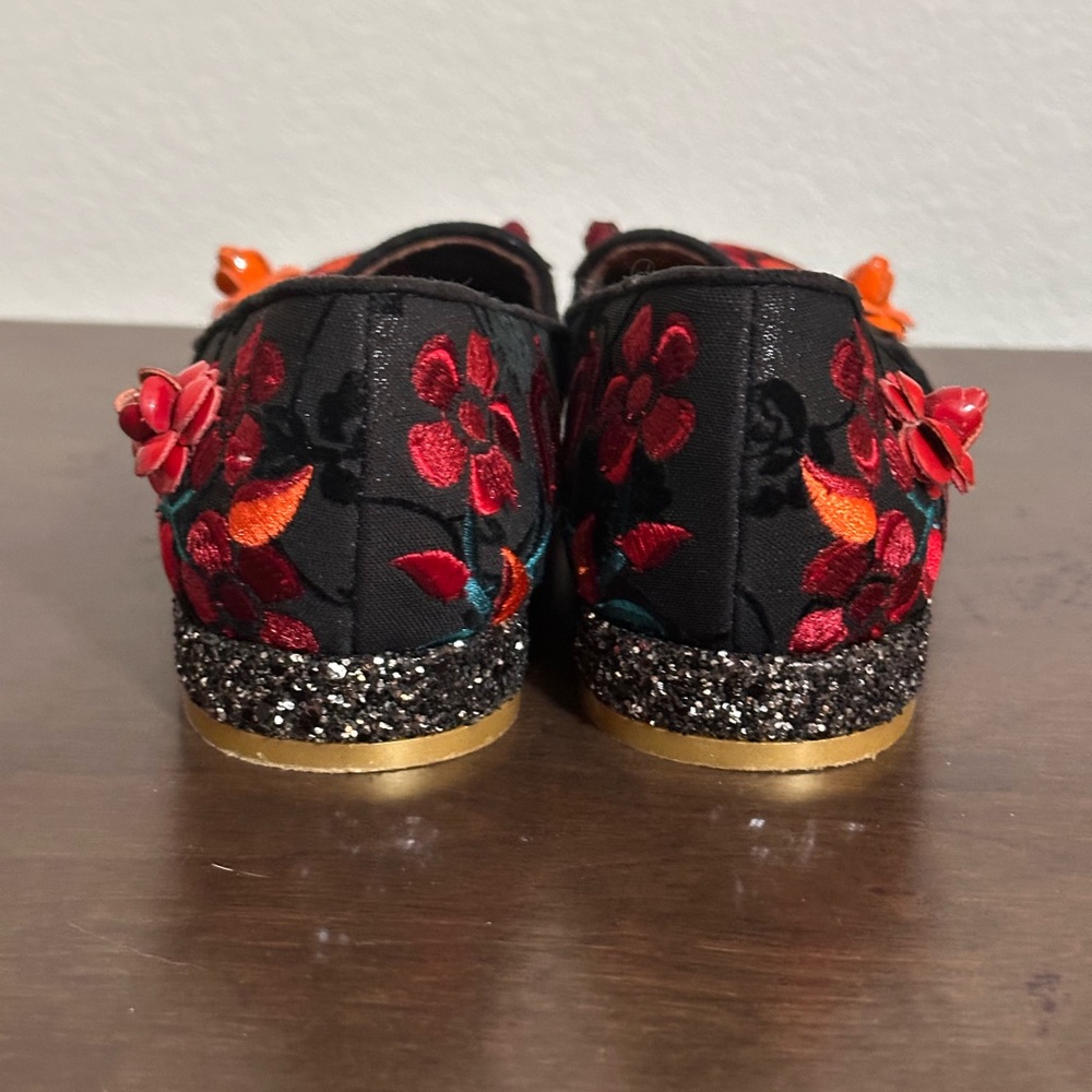 Irregular‎ Choice Casa Blanka Black Floral Embroidered Flats Women UK 38 US 7.5 - Picture 7 of 14
